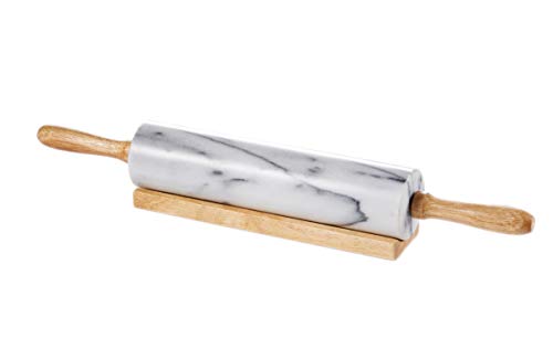 JEmarble 麺棒 木製ハンドル 研磨表面 18インチ 天然大理石　めん棒 JEmarble 麺棒 木製ハンドル 研磨表面 18インチ 天然大理石